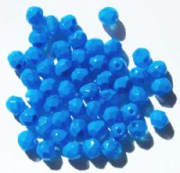 50 6mm Faceted Candy Coated Blue Beads